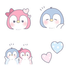 Penguin's couple Pastel color