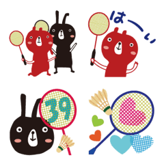 Emoji,Rabbit & bear's Badminton club