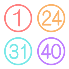 Circular number colorful emoji