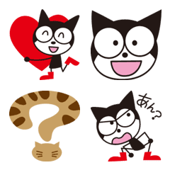 黒猫マイキーのかわいい絵文字