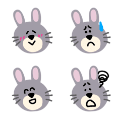 Gray usagi facial expression emoji