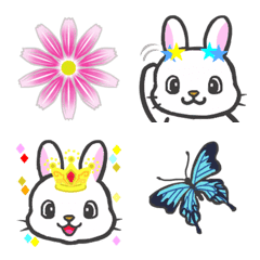 Fluffy White Rabbit Emoji Vol.2