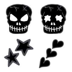 cool skull emoji Black ver
