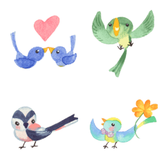 小鳥と小さな花