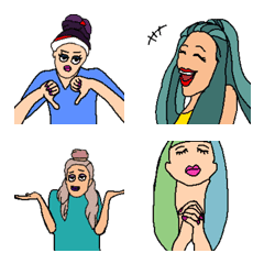 colorful ladies Emoji2