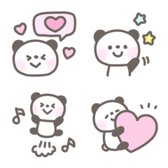 Fluffy pastel color panda emoji2