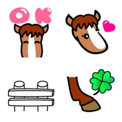 Cute horse Emoji 01 horse riding