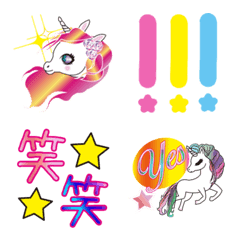 Rainbow color cute unicorn's Emoji