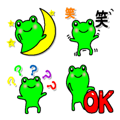 Emoji of a green frog.
