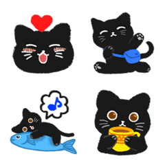 Cute black cat everyday Emoji