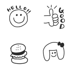 black and white simple emoji