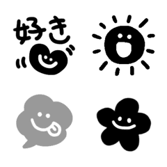 Daily use monochrome emoji