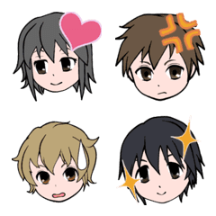 黒いネコの友達 ちびキャラ　絵文字♪