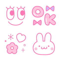 Adorable pink white emoji