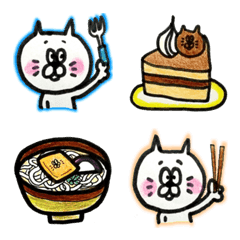 white cat Yukanyan emoji (food version)