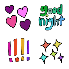 Kawaii coloful and useful emoji
