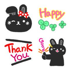Cute black rabbit every day Emoji