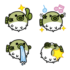 Emoji of cute puffer fish