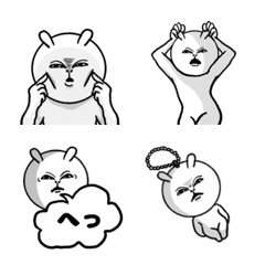 Emoji of black and white rabbit.