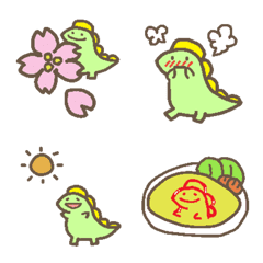 かわいい恐竜さんのパステル絵文字 3【春】