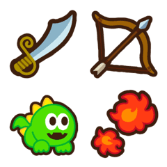 Video gamer's Emoji (Monster, Weapon)