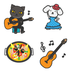 Puppy and Kitten enjoying flamenco Emoji