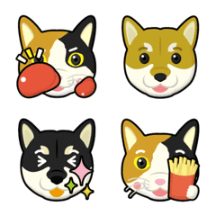 calico cat & shiba dog emoji