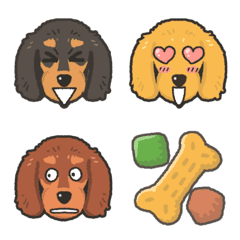 [ Dachshund ] Emoji set of all
