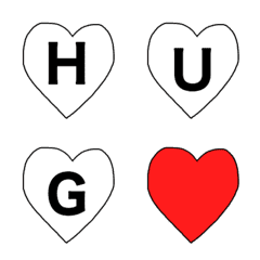 Heart  simple Emoji alphabet ver.