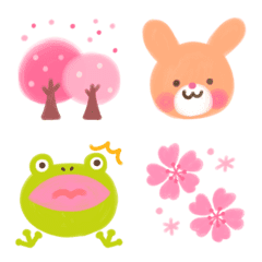 Gentle watercolor emoji (April)