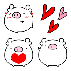 White and round piglet emoji