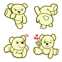 Cute Teddy Bear Emoji Beragam emosi