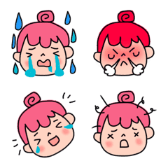 Expressive pink hair girl(emoji)