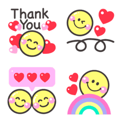 Happy emoticon of heart and smile emoji