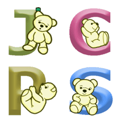 English Alphabet Cute Teddy Bear Emoji