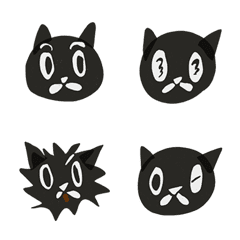 little black print cat emoji