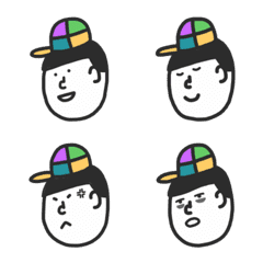 boy with 4 colors hat on