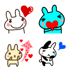 rabbit and heart emoji