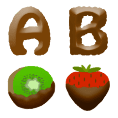 A-Z Chocolate Alphabet Emoji Cute Fruit
