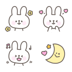 Rough handwritten white rabbit emoji