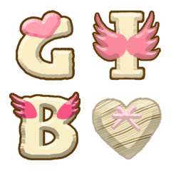 Coklat susu Alphabet Wing Heart Emoji