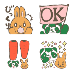 Rabbit and PaPanda daily Emoji