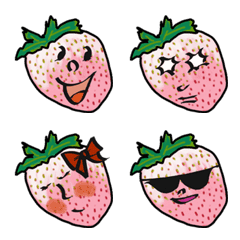 white Strawberry (fruits Face emotion)