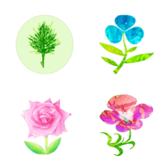 Watercolor style cute botanical flower