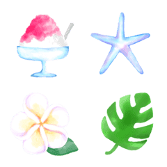 summer watercolor emoji 