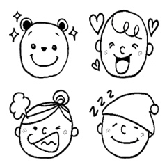 Bear and family Emoji.