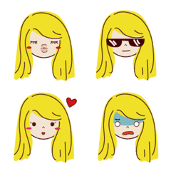 girl's expression sticker images