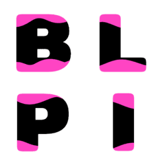 English alphabet with pink curve inside