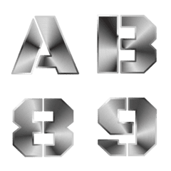 English alphabet metallic design