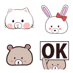 Emoji of cat, rabbit and bear